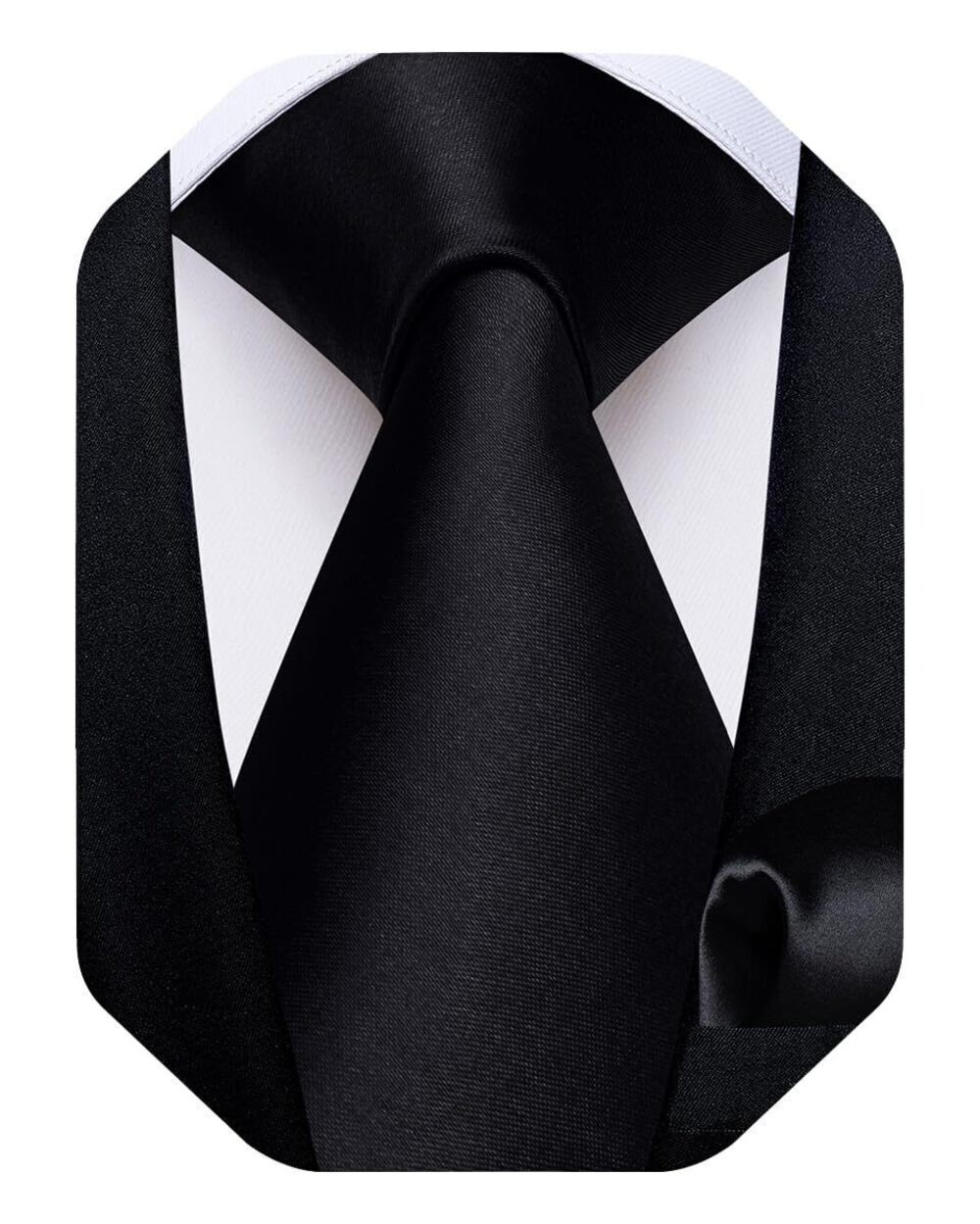 4957 Solid Color Tie and Pocket Square Set Woven Silk Plain Necktie &